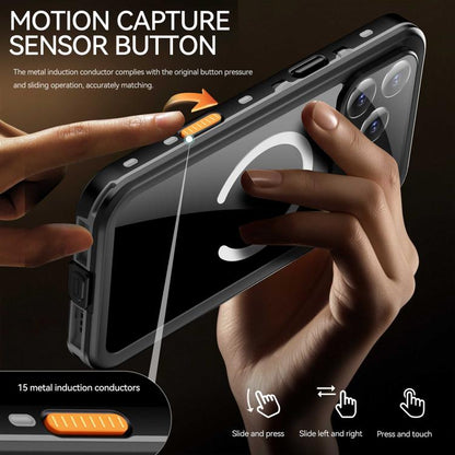 For iPhone 17 Pro Max RedPepper Transparent Dot IP68 Waterproof Triple-proof MagSafe Phone Case(Black Dark Grey) - iPhone 17 Pro Max Cases by RedPepper | Online Shopping UK | buy2fix