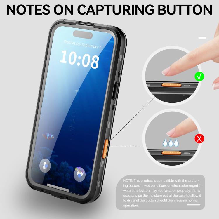 For iPhone 17 Pro Max RedPepper Transparent Dot IP68 Waterproof Triple-proof MagSafe Phone Case(Black Dark Grey) - iPhone 17 Pro Max Cases by RedPepper | Online Shopping UK | buy2fix