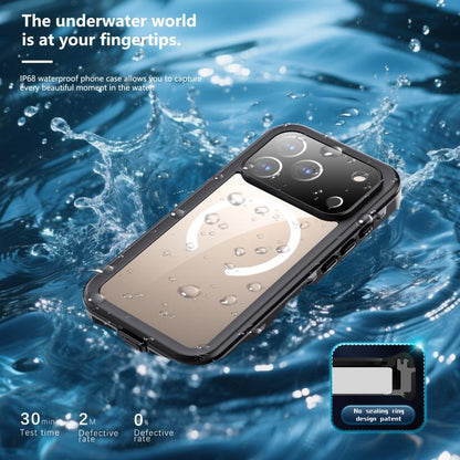 For iPhone 17 Pro RedPepper Transparent Dot IP68 Waterproof Triple-proof MagSafe Phone Case(Black Dark Grey) - iPhone 17 Pro Cases by RedPepper | Online Shopping UK | buy2fix