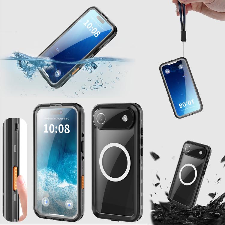 For iPhone 17 Air RedPepper Transparent Dot IP68 Waterproof Triple-proof MagSafe Phone Case(Black Dark Grey) - iPhone 17 Air Cases by RedPepper | Online Shopping UK | buy2fix
