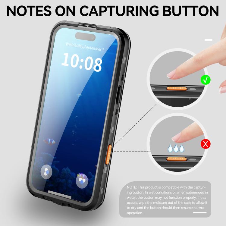 For iPhone 17 Air RedPepper Transparent Dot IP68 Waterproof Triple-proof MagSafe Phone Case(Black Dark Grey) - iPhone 17 Air Cases by RedPepper | Online Shopping UK | buy2fix