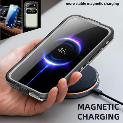 For iPhone 17 Air RedPepper Transparent Dot IP68 Waterproof Triple-proof MagSafe Phone Case(Black Dark Grey) - iPhone 17 Air Cases by RedPepper | Online Shopping UK | buy2fix