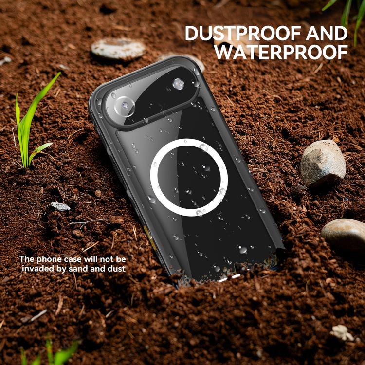 For iPhone 17 Air RedPepper Transparent Dot IP68 Waterproof Triple-proof MagSafe Phone Case(Black Dark Grey) - iPhone 17 Air Cases by RedPepper | Online Shopping UK | buy2fix
