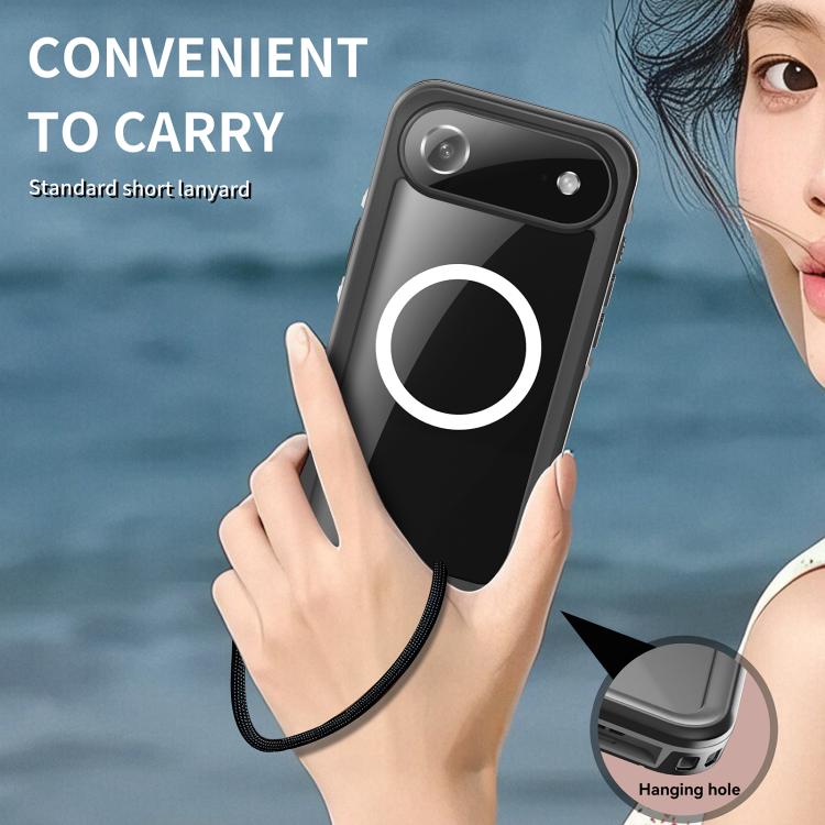 For iPhone 17 Air RedPepper Transparent Dot IP68 Waterproof Triple-proof MagSafe Phone Case(Black Dark Grey) - iPhone 17 Air Cases by RedPepper | Online Shopping UK | buy2fix