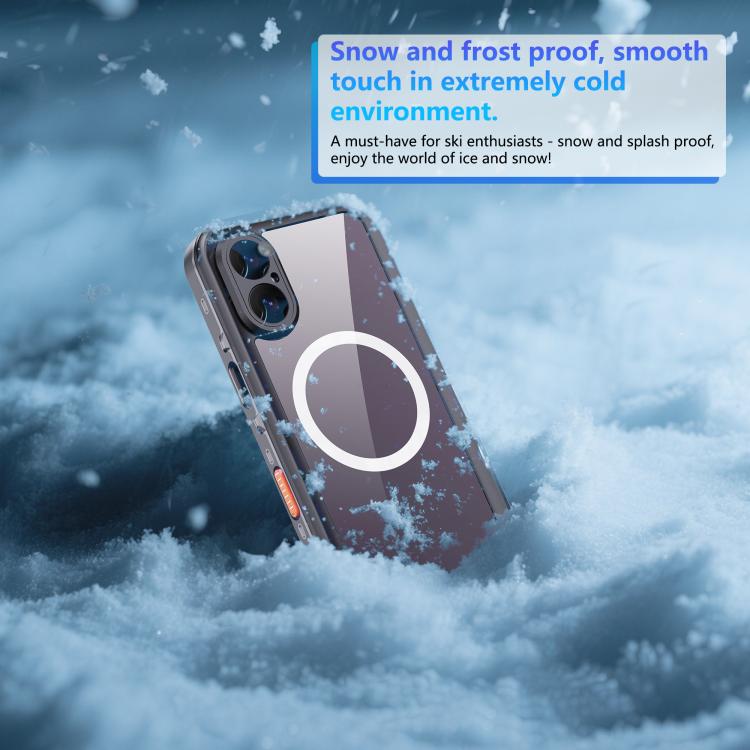 For iPhone 17 RedPepper Transparent Dot IP68 Waterproof Triple-proof MagSafe Phone Case(Black Dark Grey) - iPhone 17 Cases by RedPepper | Online Shopping UK | buy2fix