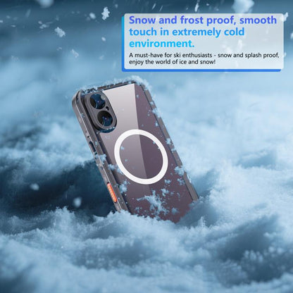 For iPhone 17 RedPepper Transparent Dot IP68 Waterproof Triple-proof MagSafe Phone Case(Black Dark Grey) - iPhone 17 Cases by RedPepper | Online Shopping UK | buy2fix