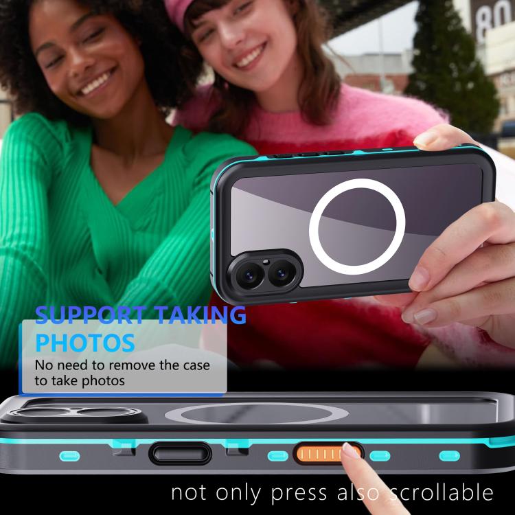 For iPhone 17 RedPepper Transparent Dot IP68 Waterproof Triple-proof MagSafe Phone Case(Black Dark Grey) - iPhone 17 Cases by RedPepper | Online Shopping UK | buy2fix