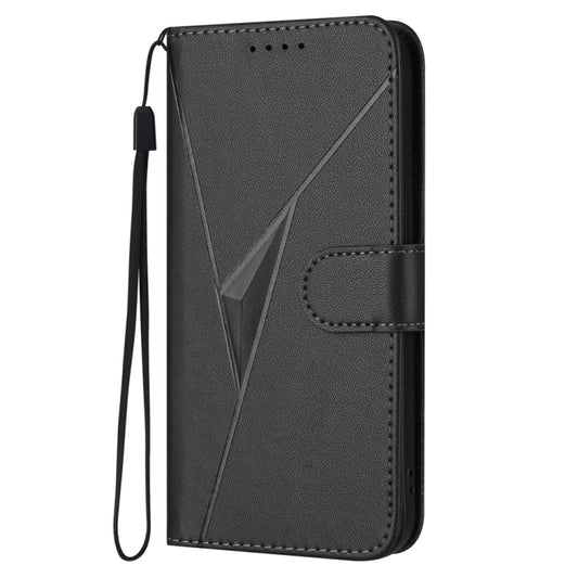 For Samsung Galaxy S25+ 5G Triangle Pattern Buckle Clasp Leather Phone Case(Black) by buy2fix
