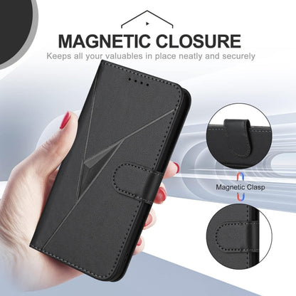 For Samsung Galaxy S25 Ultra 5G Triangle Pattern Buckle Clasp Leather Phone Case(Black) by buy2fix