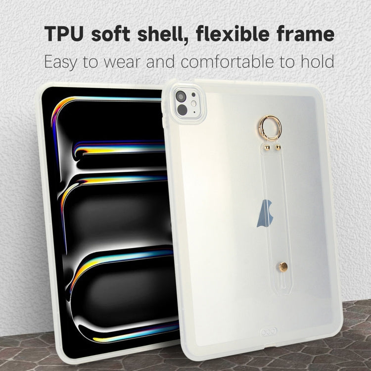 For iPad Air 13 2024 / Air 13 2025 Wristband Holder PC Hybrid TPU Soft Tablet Case(Transparent) - iPad Air 13 2025 / 2024 Cases by buy2fix | Online Shopping UK | buy2fix