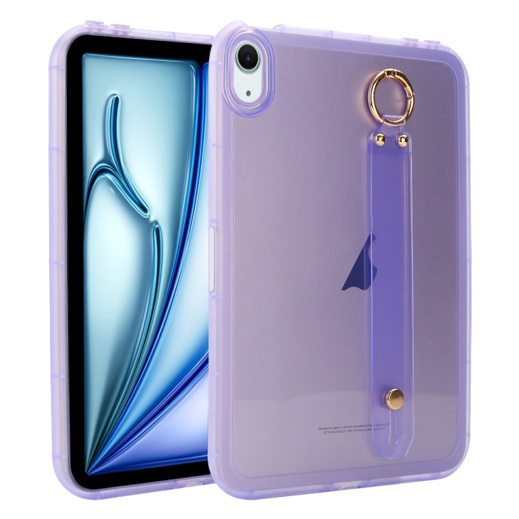 For iPad Air 13 2024 / Air 13 2025 Wristband Holder PC Hybrid TPU Soft Tablet Case(Purple) - iPad Air 13 2025 / 2024 Cases by buy2fix | Online Shopping UK | buy2fix