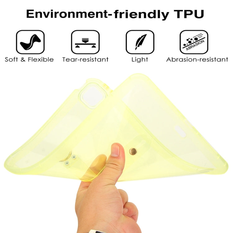For iPad Pro 13 2024 Wristband Holder PC Hybrid TPU Soft Tablet Case(Yellow) - iPad Pro 13 2024 Cases by buy2fix | Online Shopping UK | buy2fix