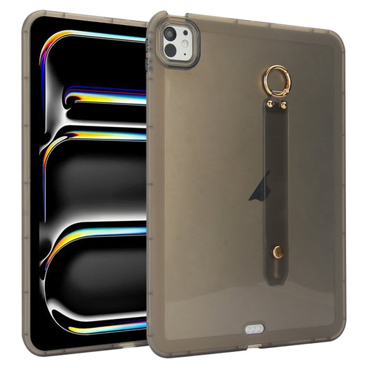 For iPad Pro 13 2024 Wristband Holder PC Hybrid TPU Soft Tablet Case(Black) - iPad Pro 13 2024 Cases by buy2fix | Online Shopping UK | buy2fix