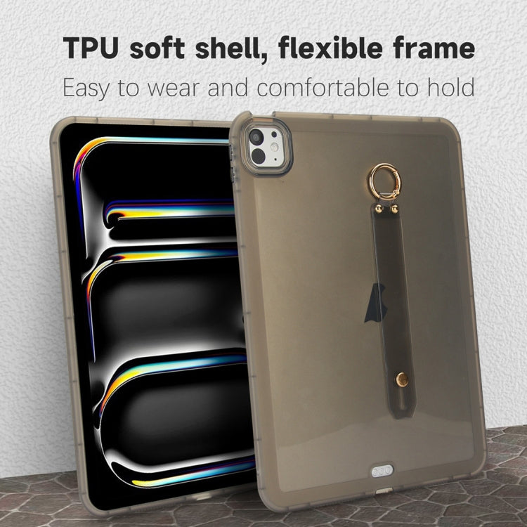 For iPad Pro 13 2024 Wristband Holder PC Hybrid TPU Soft Tablet Case(Black) - iPad Pro 13 2024 Cases by buy2fix | Online Shopping UK | buy2fix