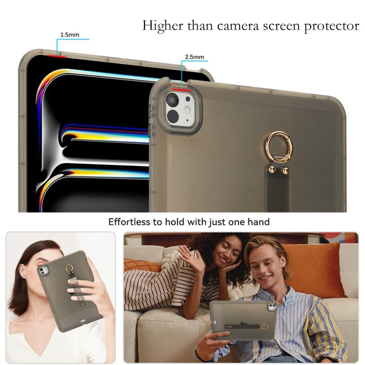 For iPad Pro 13 2024 Wristband Holder PC Hybrid TPU Soft Tablet Case(Black) - iPad Pro 13 2024 Cases by buy2fix | Online Shopping UK | buy2fix