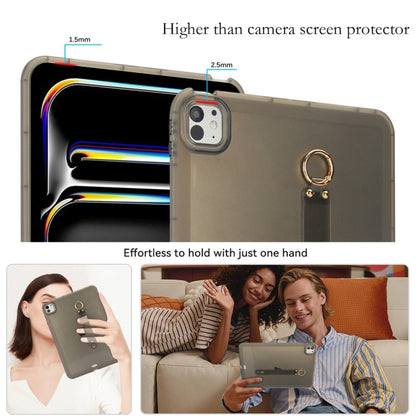 For iPad Pro 13 2024 Wristband Holder PC Hybrid TPU Soft Tablet Case(Black) - iPad Pro 13 2024 Cases by buy2fix | Online Shopping UK | buy2fix
