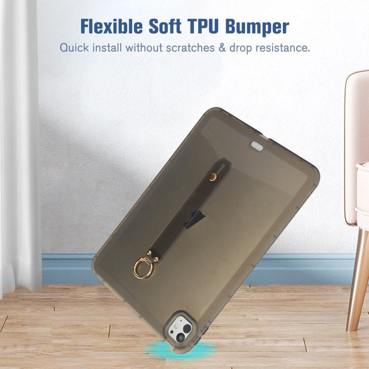 For iPad Pro 13 2024 Wristband Holder PC Hybrid TPU Soft Tablet Case(Black) - iPad Pro 13 2024 Cases by buy2fix | Online Shopping UK | buy2fix