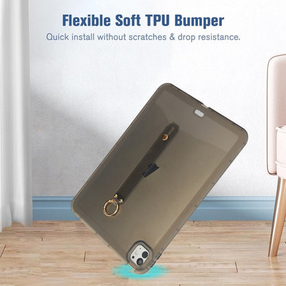 For iPad Pro 13 2024 Wristband Holder PC Hybrid TPU Soft Tablet Case(Black) - iPad Pro 13 2024 Cases by buy2fix | Online Shopping UK | buy2fix