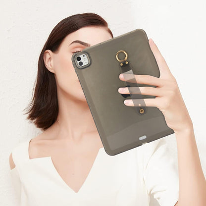 For iPad Pro 13 2024 Wristband Holder PC Hybrid TPU Soft Tablet Case(Black) - iPad Pro 13 2024 Cases by buy2fix | Online Shopping UK | buy2fix