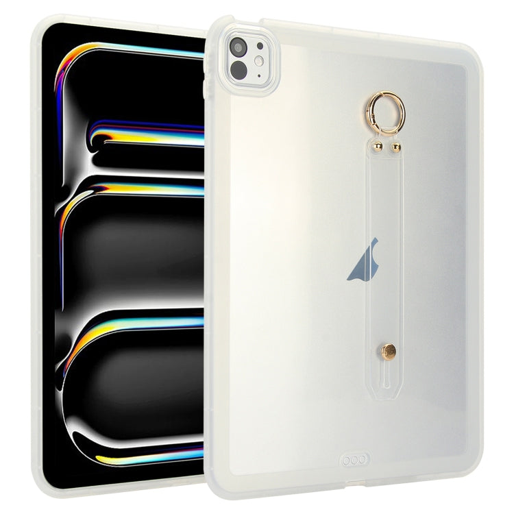 For iPad Pro 13 2024 Wristband Holder PC Hybrid TPU Soft Tablet Case(Transparent) - iPad Pro 13 2024 Cases by buy2fix | Online Shopping UK | buy2fix