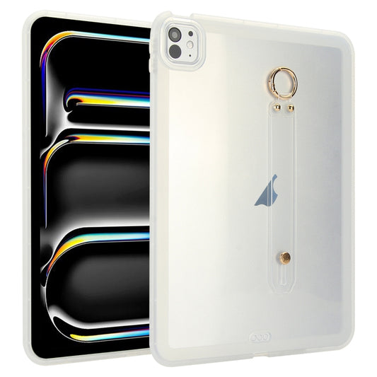 For iPad Pro 13 2024 Wristband Holder PC Hybrid TPU Soft Tablet Case(Transparent) - iPad Pro 13 2024 Cases by buy2fix | Online Shopping UK | buy2fix