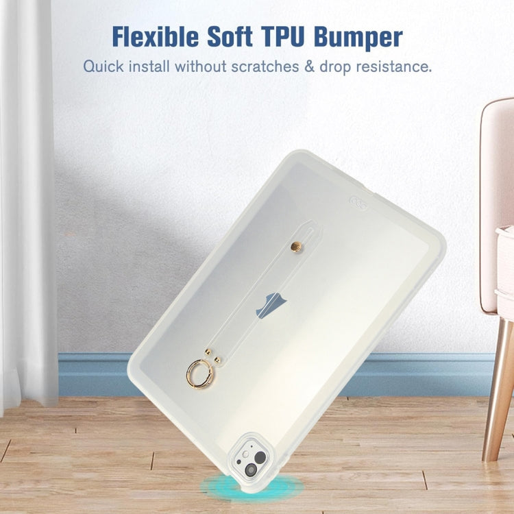 For iPad Pro 13 2024 Wristband Holder PC Hybrid TPU Soft Tablet Case(Transparent) - iPad Pro 13 2024 Cases by buy2fix | Online Shopping UK | buy2fix