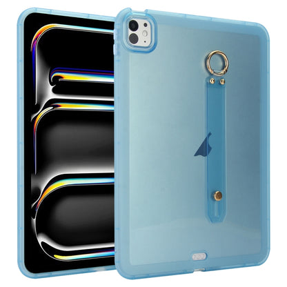 For iPad Pro 13 2024 Wristband Holder PC Hybrid TPU Soft Tablet Case(Blue) - iPad Pro 13 2024 Cases by buy2fix | Online Shopping UK | buy2fix