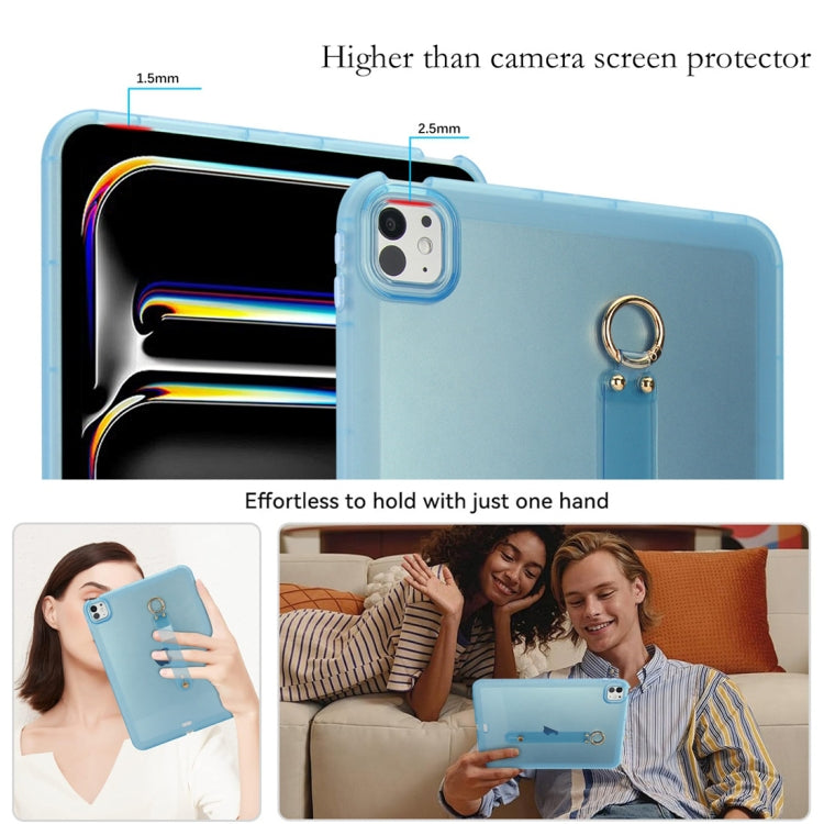 For iPad Pro 13 2024 Wristband Holder PC Hybrid TPU Soft Tablet Case(Blue) - iPad Pro 13 2024 Cases by buy2fix | Online Shopping UK | buy2fix