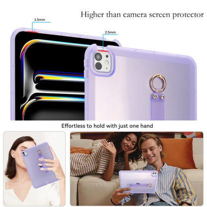 For iPad Pro 13 2024 Wristband Holder PC Hybrid TPU Soft Tablet Case(Purple) - iPad Pro 13 2024 Cases by buy2fix | Online Shopping UK | buy2fix