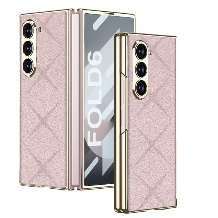 For Samsung Galaxy Z Fold6 GKK Integrated Asterism Plating Leather Full Coverage Phone Case(Pink) - Galaxy Z Fold6 5G Cases by GKK | Online Shopping UK | buy2fix