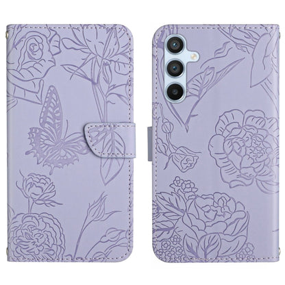 For Samsung Galaxy S25+ 5G Skin Feel Butterfly Embossed Flip Leather Phone Case(Purple) by buy2fix