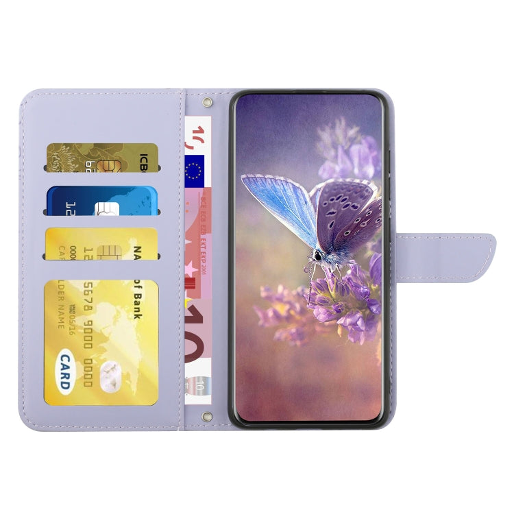 For Samsung Galaxy S25+ 5G Skin Feel Butterfly Embossed Flip Leather Phone Case(Purple) by buy2fix