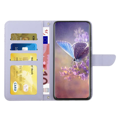 For Samsung Galaxy S25+ 5G Skin Feel Butterfly Embossed Flip Leather Phone Case(Purple) by buy2fix