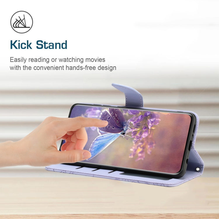 For Samsung Galaxy S25+ 5G Skin Feel Butterfly Embossed Flip Leather Phone Case(Purple) by buy2fix