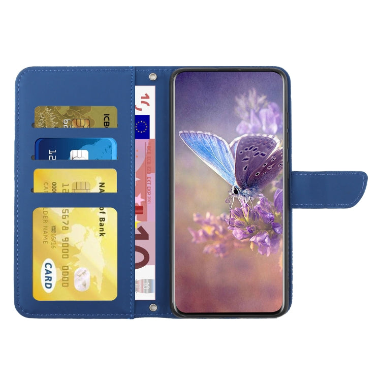 For Samsung Galaxy S25+ 5G Skin Feel Butterfly Embossed Flip Leather Phone Case(Blue) by buy2fix