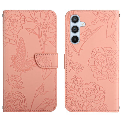 For Samsung Galaxy S25+ 5G Skin Feel Butterfly Embossed Flip Leather Phone Case(Pink) by buy2fix