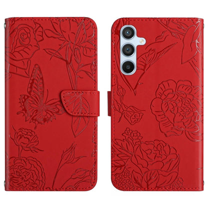 For Samsung Galaxy S25+ 5G Skin Feel Butterfly Embossed Flip Leather Phone Case(Red) by buy2fix