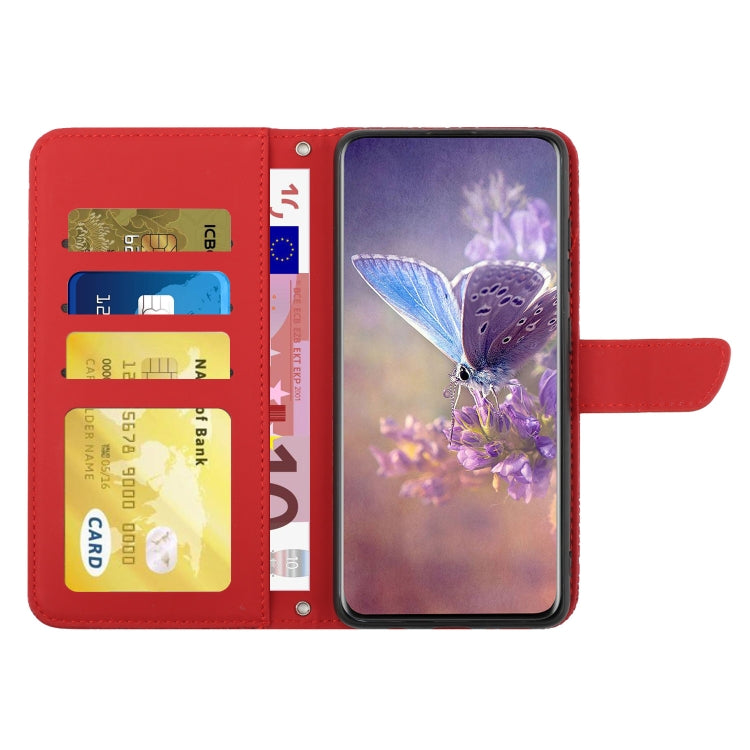 For Samsung Galaxy S25+ 5G Skin Feel Butterfly Embossed Flip Leather Phone Case(Red) by buy2fix