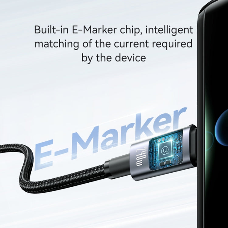 USAMS SJ738 240W 6 in 1 Aluminum Alloy Fast Data Charging Cable, Length: 2m(Gun Color) - Multifunction Cable by USAMS | Online Shopping UK | buy2fix