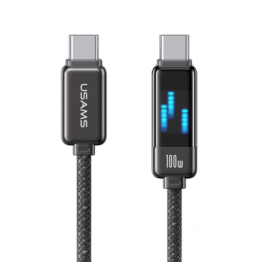 USAMS SJ744 100W USB-C / Type-C to USB-C / Type-C Zinc Alloy Fast Data Cable, Length: 1.2m(Gun Color) - USB-C & Type-C Cable by USAMS | Online Shopping UK | buy2fix