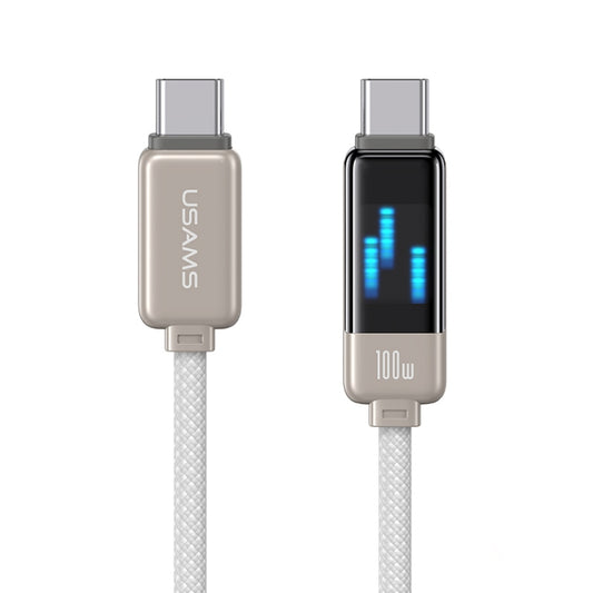 USAMS SJ744 100W USB-C / Type-C to USB-C / Type-C Zinc Alloy Fast Data Cable, Length: 1.2m(Titanium) - USB-C & Type-C Cable by USAMS | Online Shopping UK | buy2fix