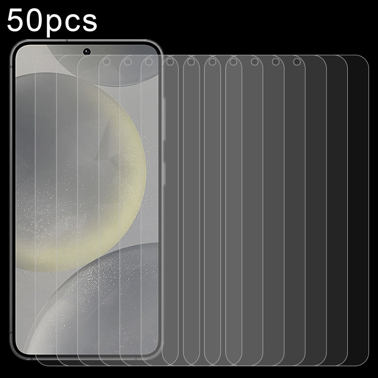 For Samsung Galaxy S25 5G 50pcs 0.26mm 9H 2.5D Tempered Glass Film by buy2fix