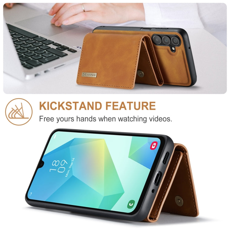 For Samsung Galaxy A16 5G DG.MING M1 Series 3-Fold Multi Card Wallet + Magnetic Phone Case(Brown) - Galaxy Phone Cases by DG.MING | Online Shopping UK | buy2fix