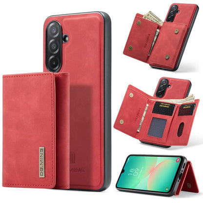 For Samsung Galaxy A26 5G DG.MING M1 Series 3-Fold Multi Card Wallet + Magnetic Phone Case(Red) - Galaxy Phone Cases by DG.MING | Online Shopping UK | buy2fix