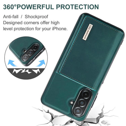 For Samsung Galaxy A26 5G DG.MING M1 Series 3-Fold Multi Card Wallet + Magnetic Phone Case(Green) - Galaxy Phone Cases by DG.MING | Online Shopping UK | buy2fix