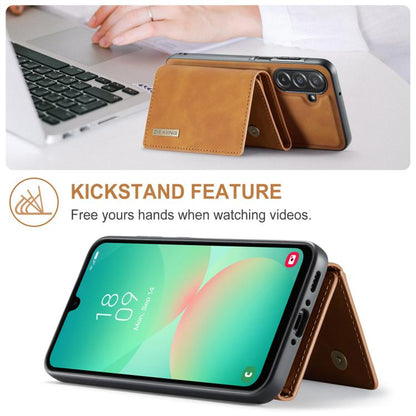 For Samsung Galaxy A26 5G DG.MING M1 Series 3-Fold Multi Card Wallet + Magnetic Phone Case(Brown) - Galaxy Phone Cases by DG.MING | Online Shopping UK | buy2fix