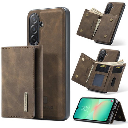 For Samsung Galaxy A26 5G DG.MING M1 Series 3-Fold Multi Card Wallet + Magnetic Phone Case(Coffee) - Galaxy Phone Cases by DG.MING | Online Shopping UK | buy2fix