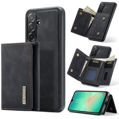 For Samsung Galaxy A26 5G DG.MING M1 Series 3-Fold Multi Card Wallet + Magnetic Phone Case(Black) - Galaxy Phone Cases by DG.MING | Online Shopping UK | buy2fix