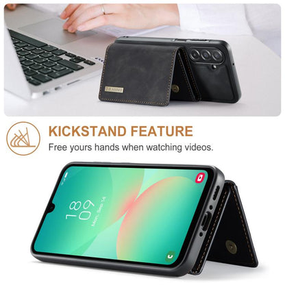 For Samsung Galaxy A26 5G DG.MING M1 Series 3-Fold Multi Card Wallet + Magnetic Phone Case(Black) - Galaxy Phone Cases by DG.MING | Online Shopping UK | buy2fix