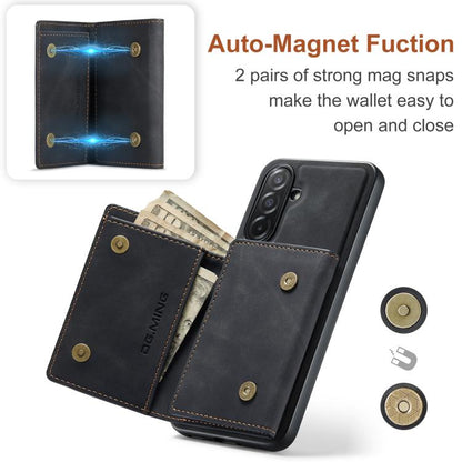 For Samsung Galaxy A26 5G DG.MING M1 Series 3-Fold Multi Card Wallet + Magnetic Phone Case(Black) - Galaxy Phone Cases by DG.MING | Online Shopping UK | buy2fix